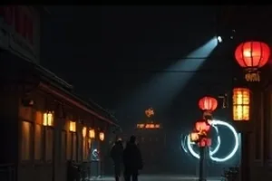 《玻璃季风》剧照，玻璃幕墙映出的逆光人影