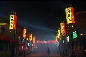 《白昼边缘》剧照，过曝的白天街景与行人剪影